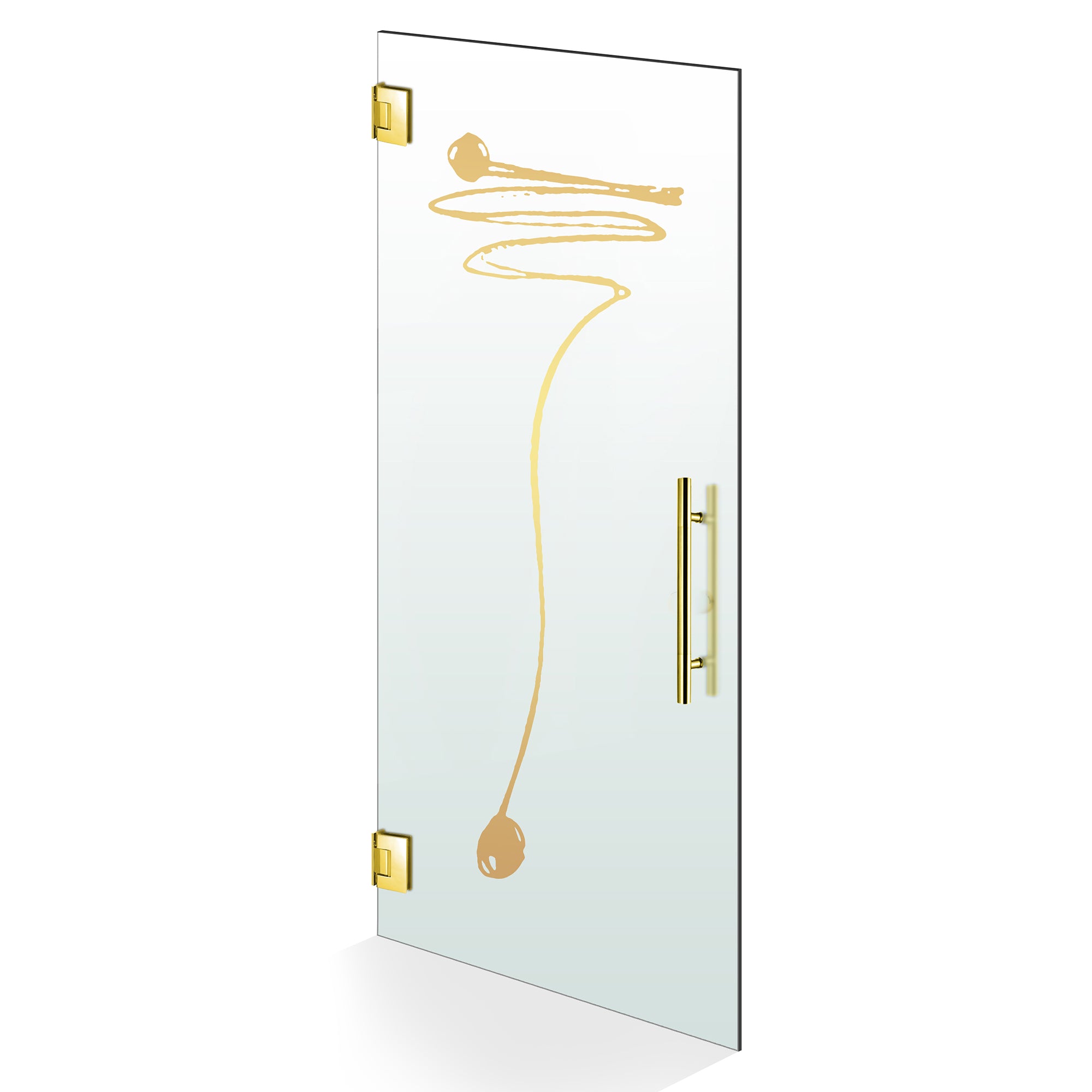 Porta in vetro battente oro, #Satinato