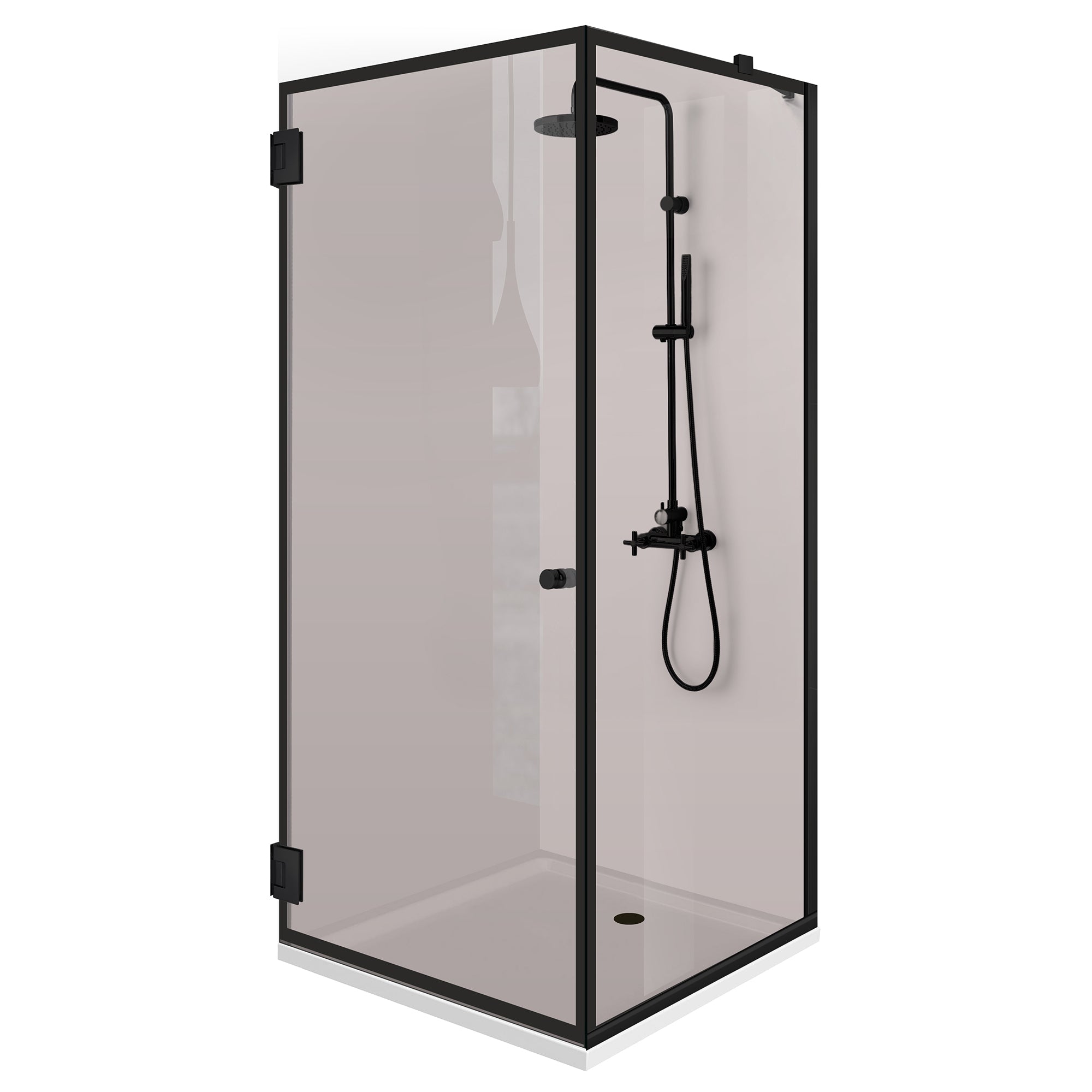 Cabina doccia con porta battente #Bronzo
