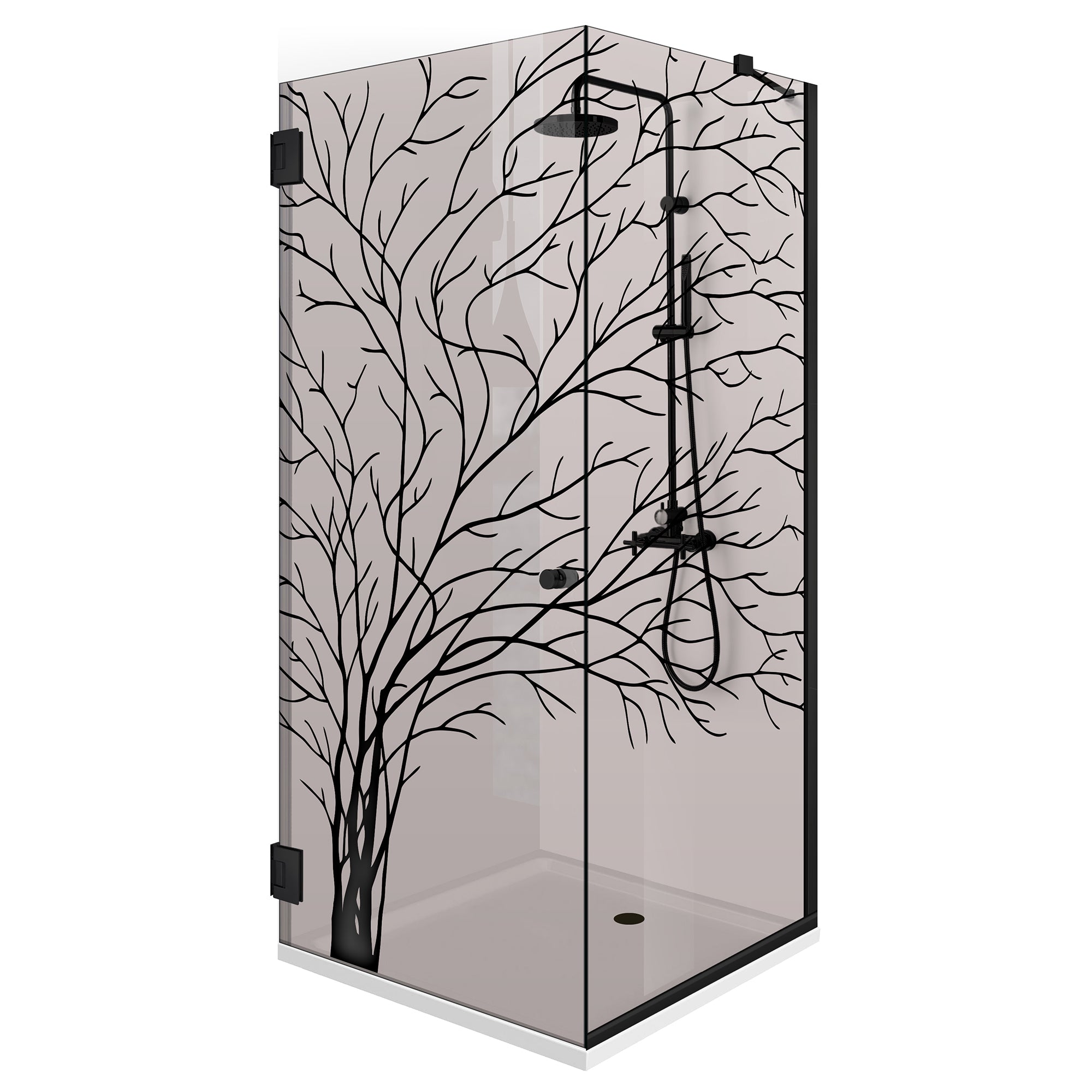 Cabina doccia con porta battente #Bronzo