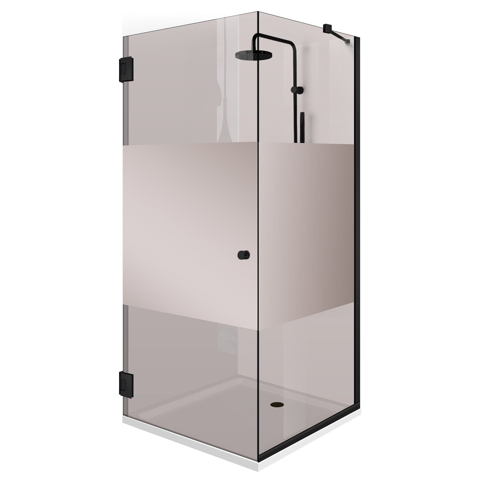 Cabina doccia con porta battente #Bronzo