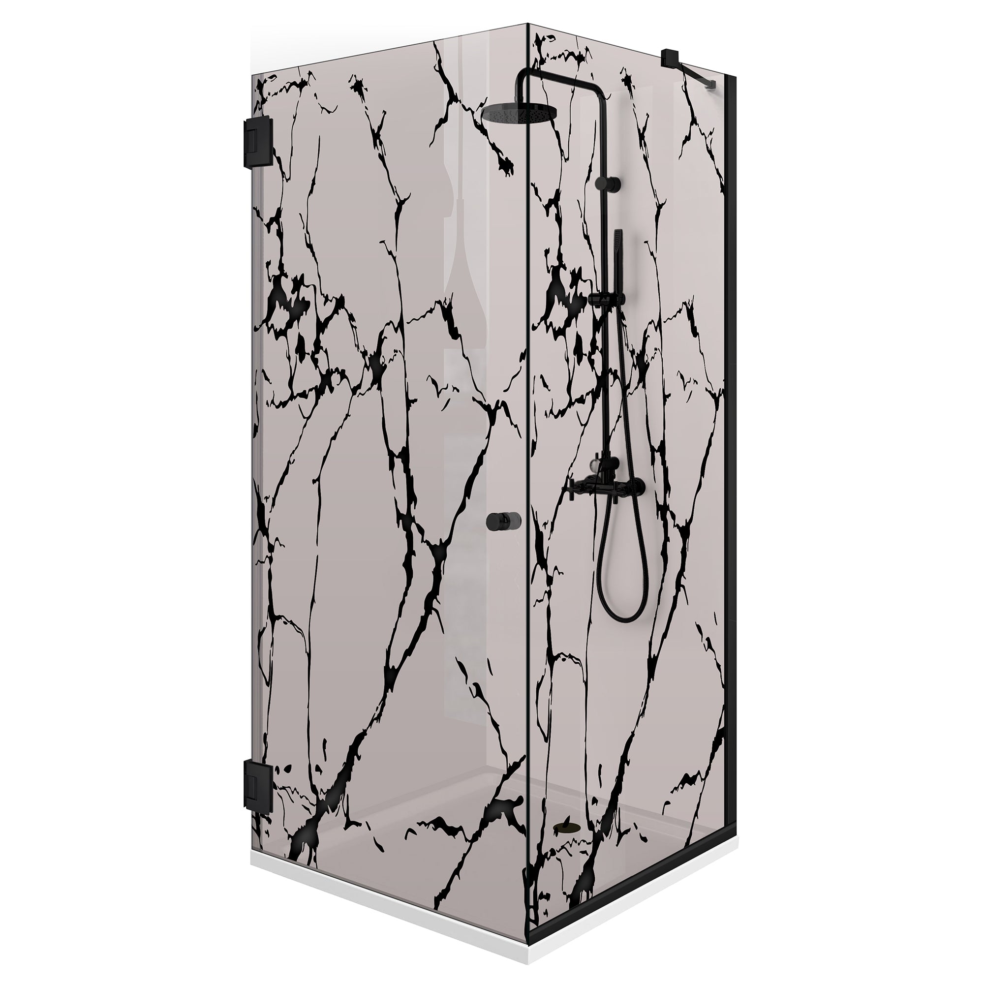 Cabina doccia con porta battente #Bronzo