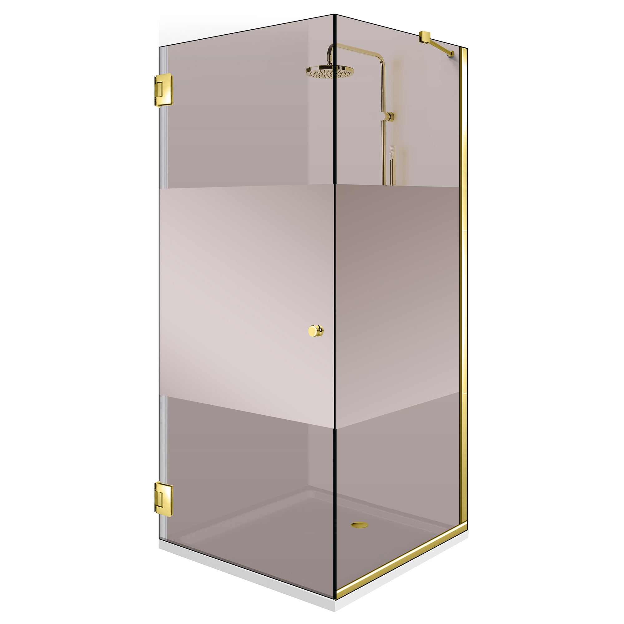 Shower enclosure with swing door #Bronze
