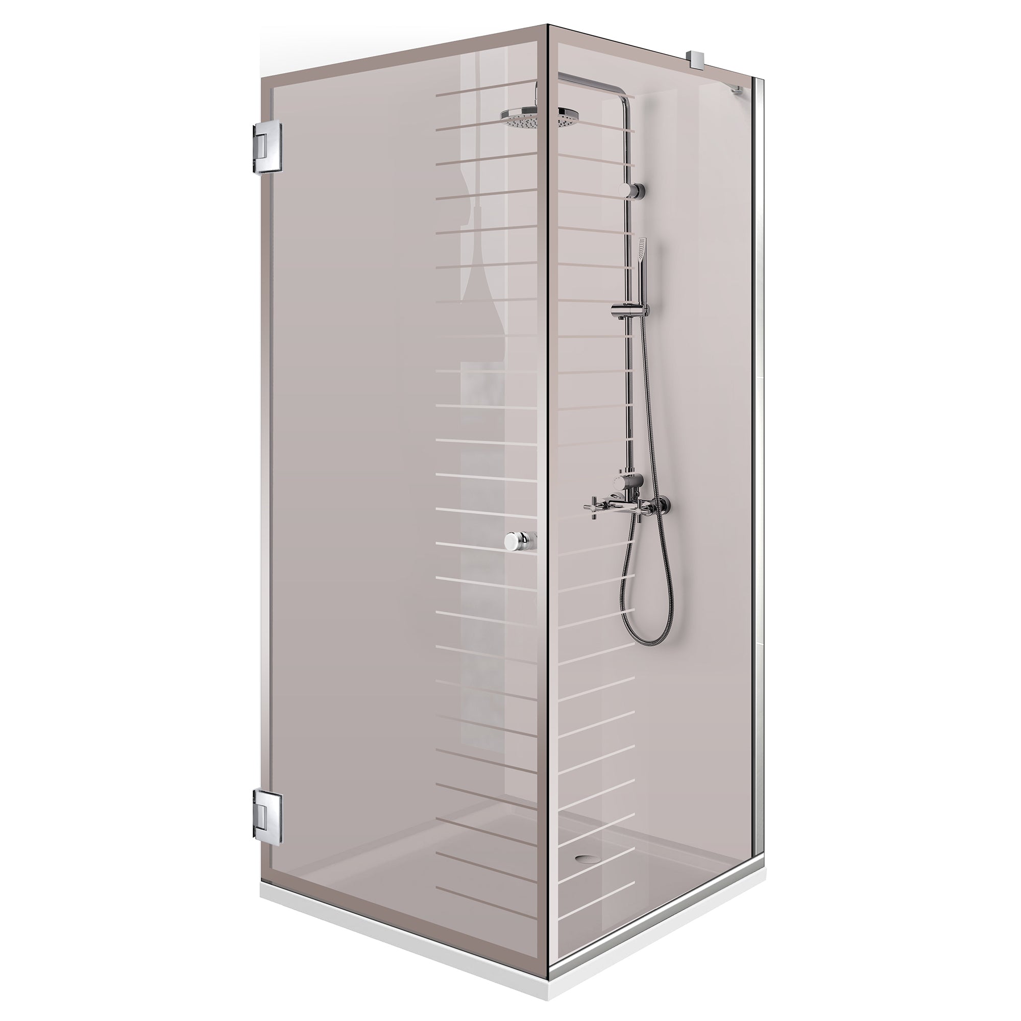 Cabina doccia con porta battente #Bronzo