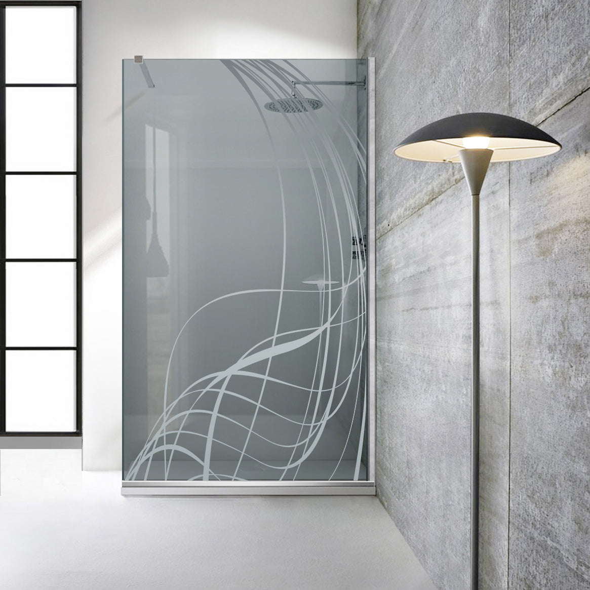 Paravan dus Walk-in, Perete dus Inox, #Gri #Szürke