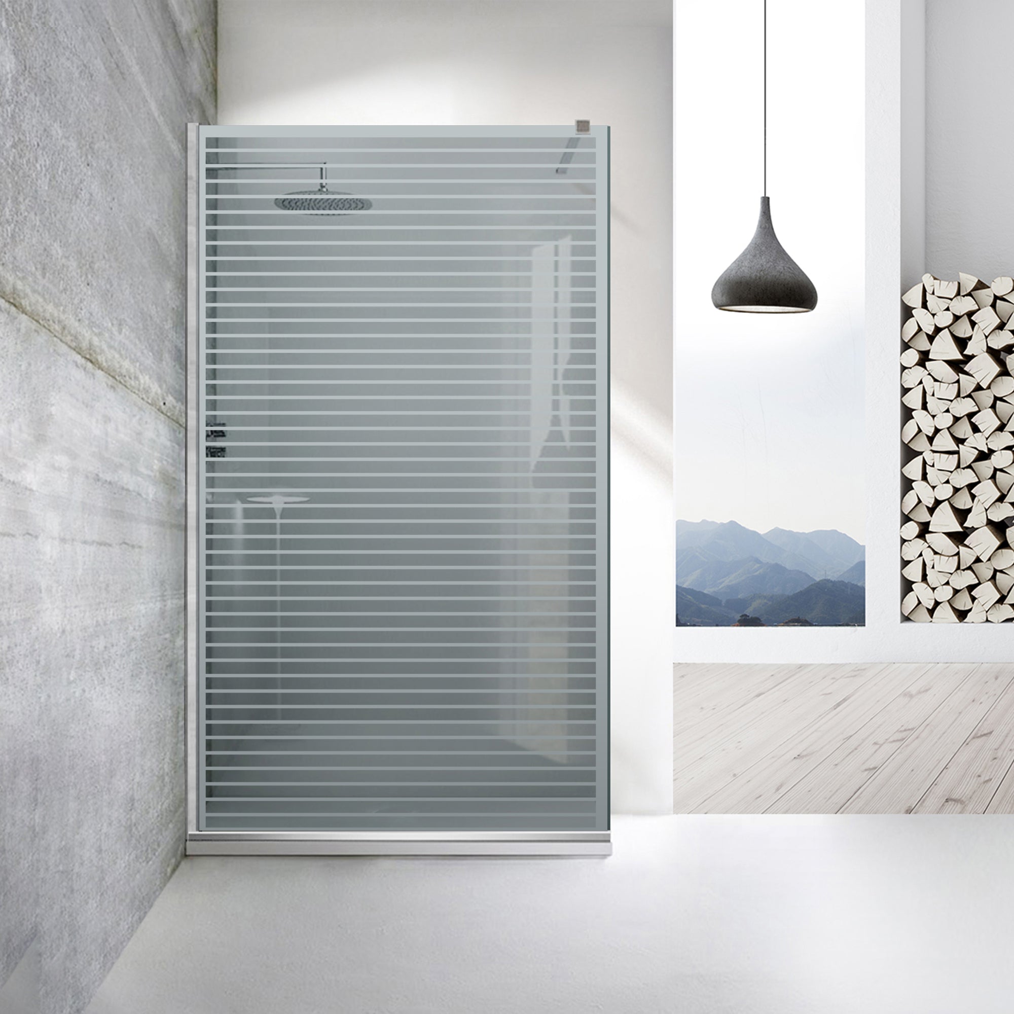 Paravan dus Walk-in, Perete dus Inox, #Gri #Szürke