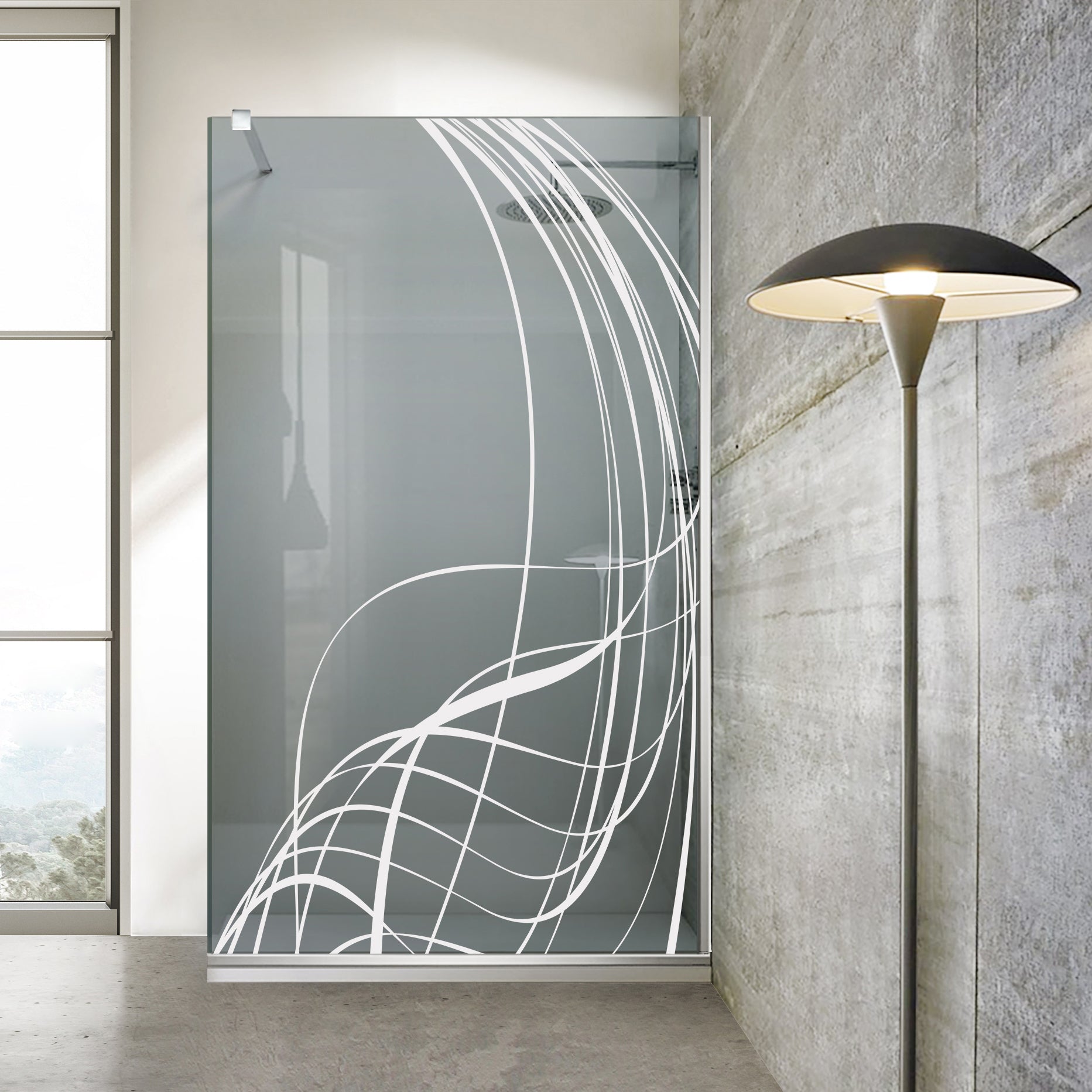 Paravan dus Walk-in, Perete dus Inox, #Gri #Szürke
