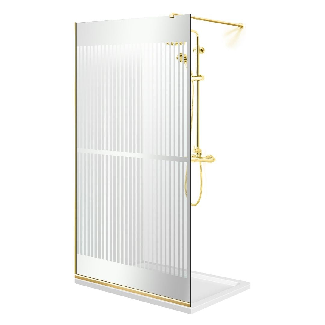 Paravan dus Walk-in, Perete dus  Auriu, #Clara #Víztiszta