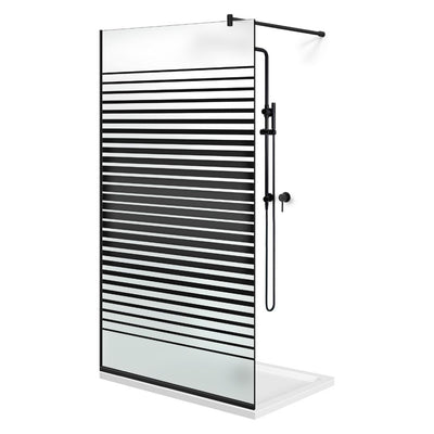 Paravan dus Walk-in, Perete dus  Negru, #Mat #Matt