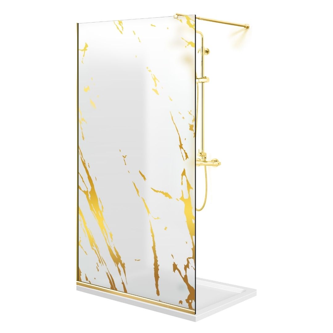Paravan dus Walk-in, Perete dus  Auriu, #Mat #Matt