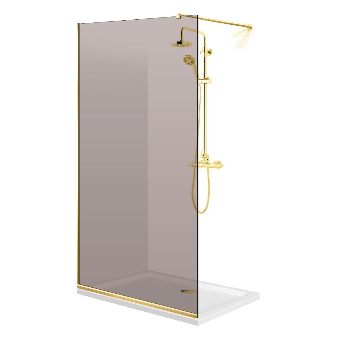 Paravan dus Walk-in, Perete dus  Auriu, #Bronz #Bronz