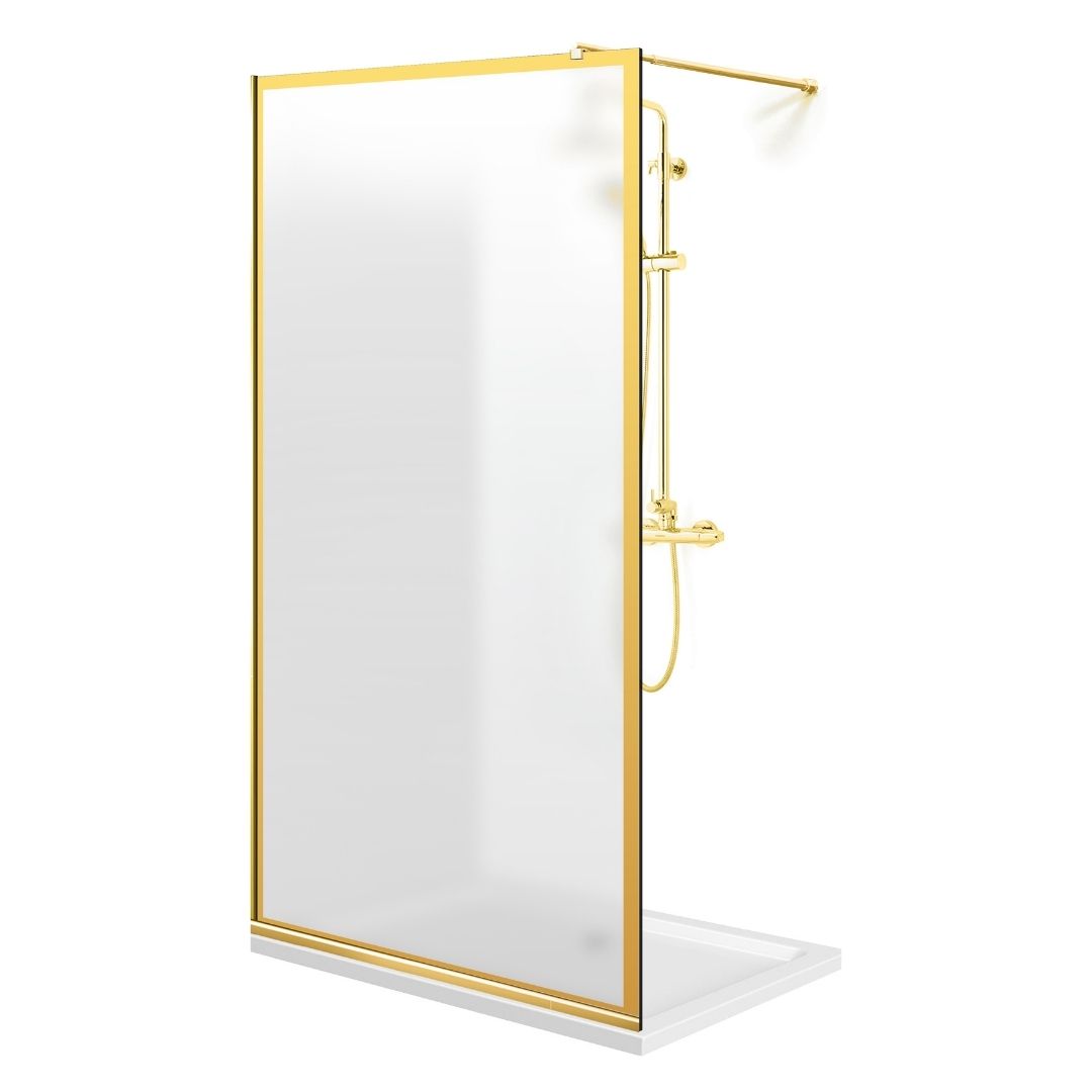 Paravan dus Walk-in, Perete dus  Auriu, #Mat #Matt
