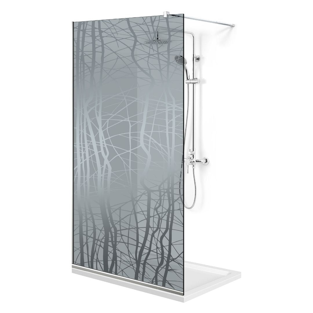 Paravan dus Walk-in, Perete dus  Inox, #Gri #Szürke