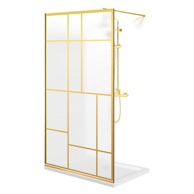 Paravan dus Walk-in, Perete dus  Auriu, #Mat #Matt