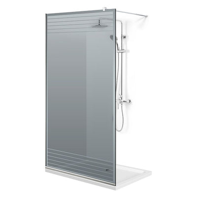 Paravan dus Walk-in, Perete dus  Inox, #Gri #Szürke