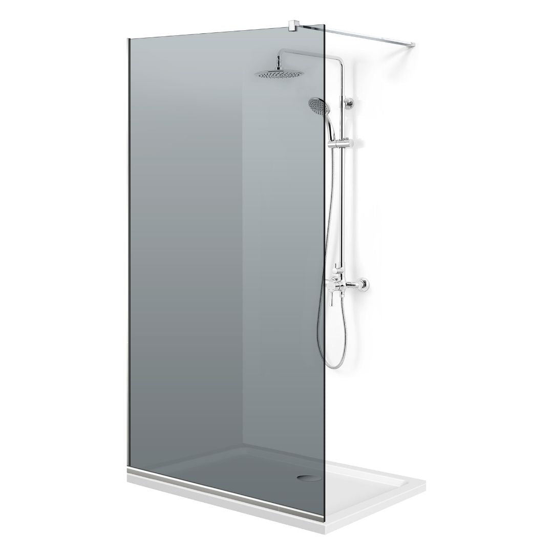 Paravento doccia walk-in Aqua Roy ® Inox, ferramenta completamente in inox, vetro 8 mm, temperato