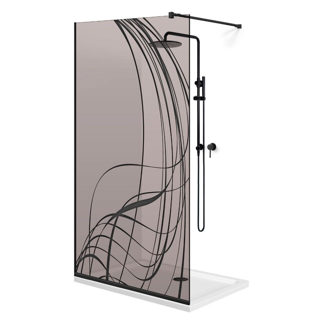 Paravan dus Walk-in, Perete dus  Negru, #Bronz #Bronz