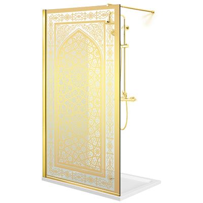 Paravan dus Walk-in, Perete dus  Auriu, #Clara #Víztiszta