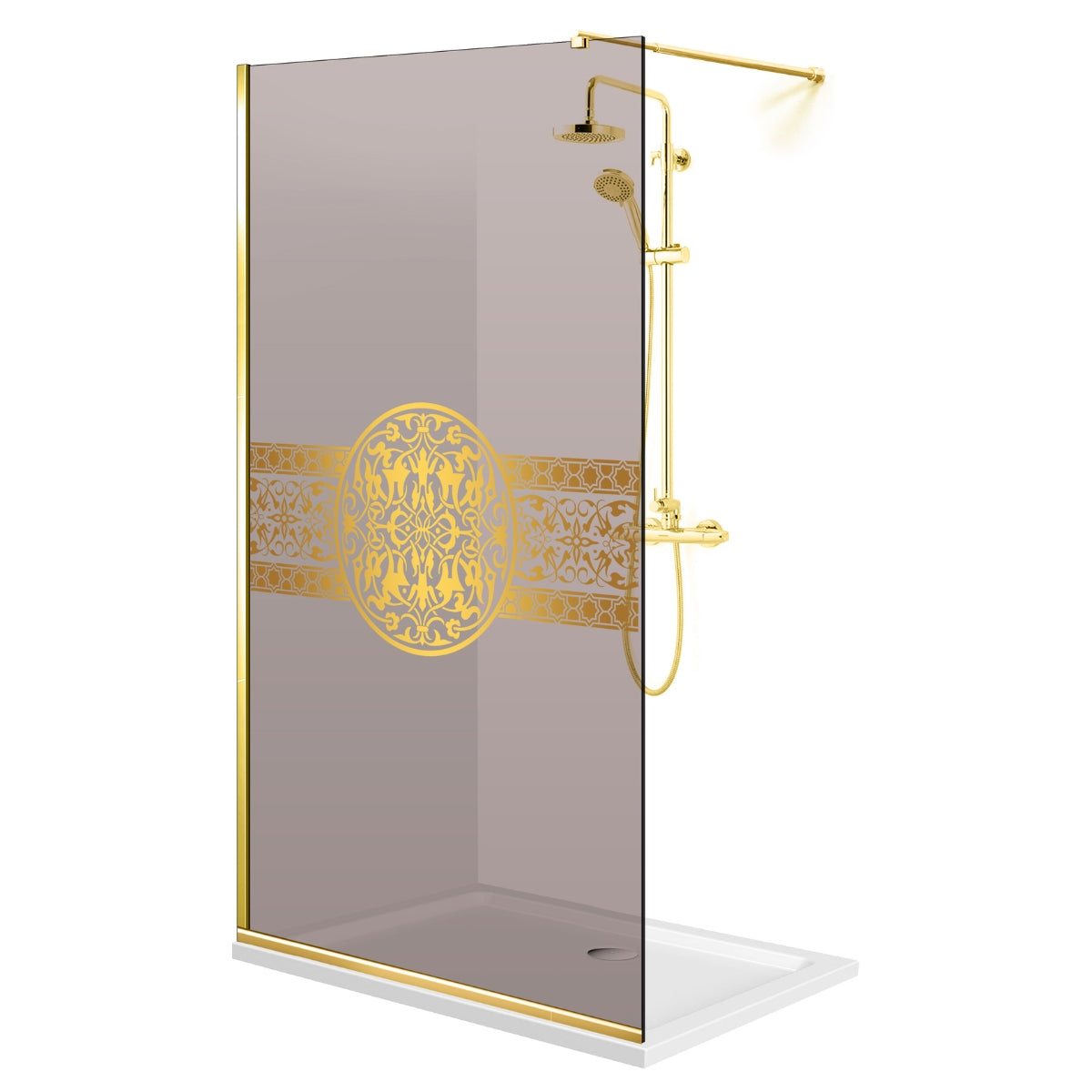 Paravan dus Walk-in, Perete dus  Auriu, #Bronz #Bronz