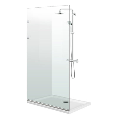 Paravento doccia walk-in Aqua Elegance ® INOX, ferramenta completamente in acciaio inox, vetro chiaro, temperato