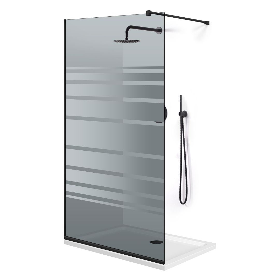Paravan dus Walk-in, Perete dus  Negru, #Gri #Szürke