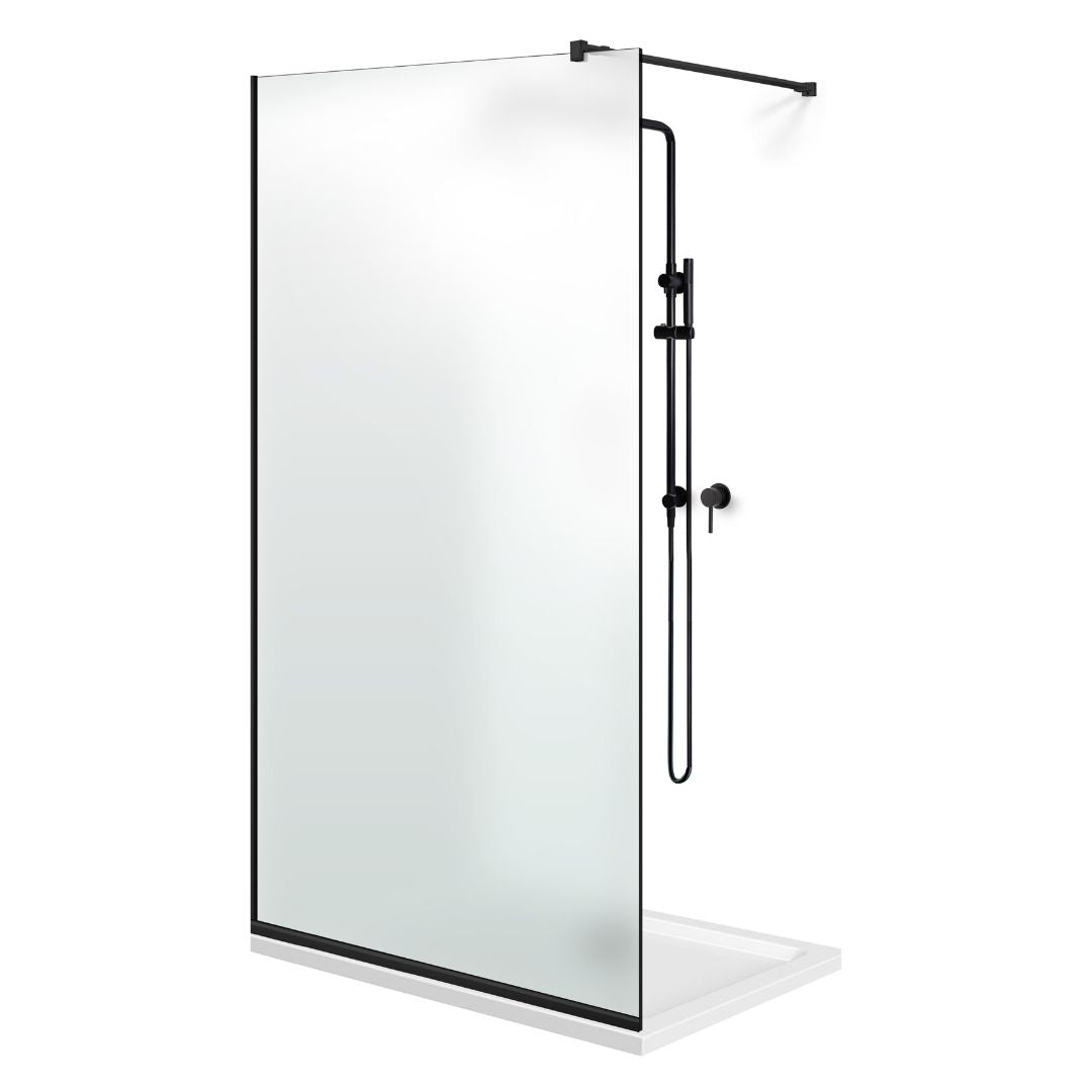 Paravan dus Walk-in, Perete dus  Negru, #Mat #Matt