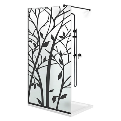 Paravan dus Walk-in, Perete dus  Negru, #Mat #Matt