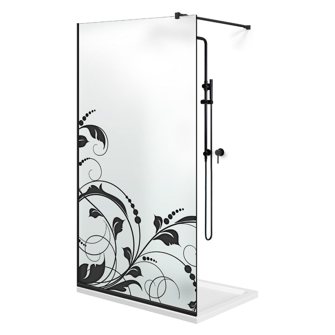 Paravan dus Walk-in, Perete dus  Negru, #Mat #Matt