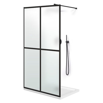 Paravan dus Walk-in, Perete dus  Negru, #Mat #Matt
