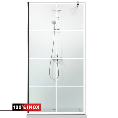 Paravan dus Walk-in, Perete dus  Inox, #Clara