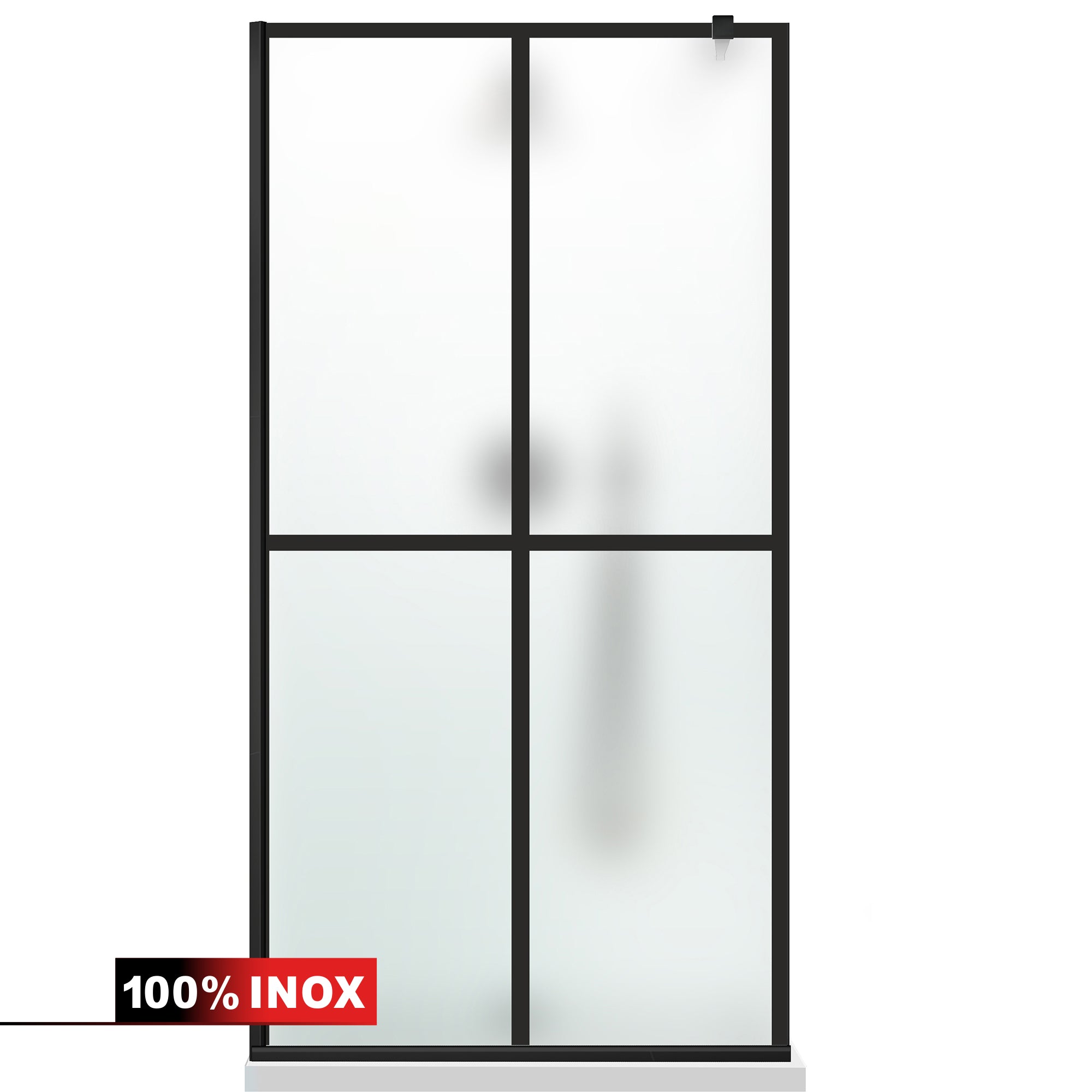 Paravan dus Walk-in, Perete dus  Negru, #Mat #Matt