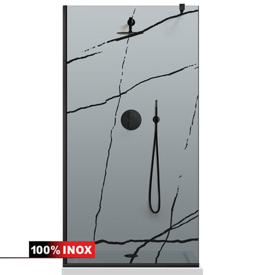Paravan dus Walk-in, Perete dus  Negru, #Gri #Szürke