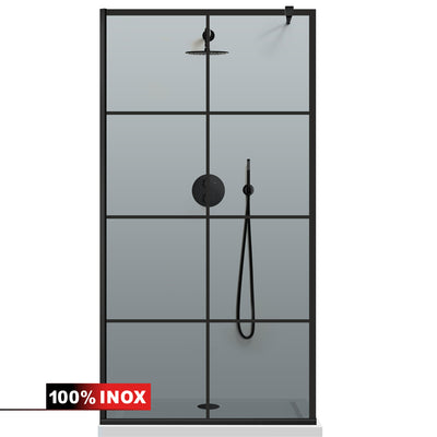 Paravan dus Walk-in, Perete dus  Negru, #Gri #Szürke