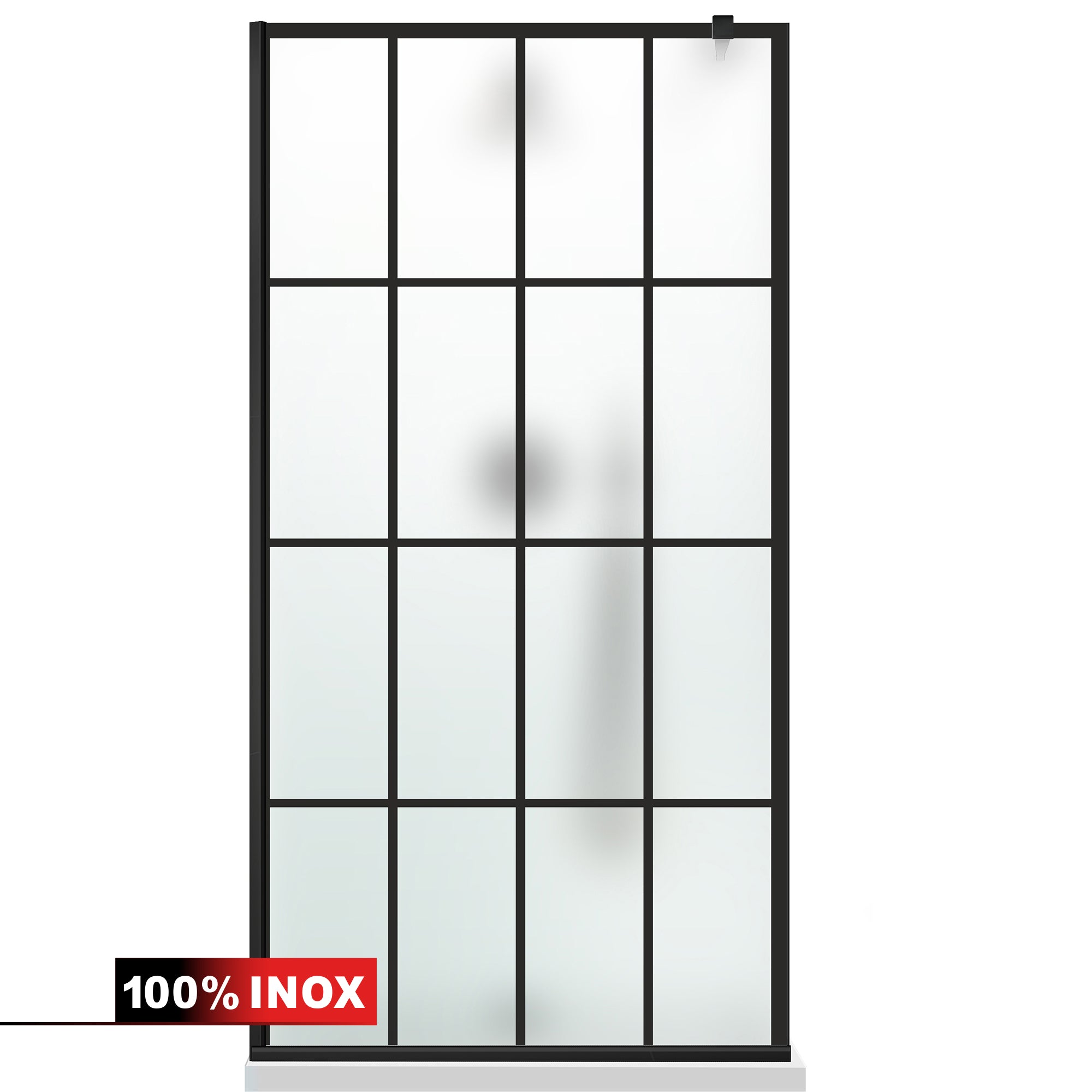 Paravan dus Walk-in, Perete dus  Negru, #Mat #Matt