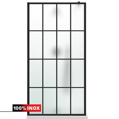 Paravan dus Walk-in, Perete dus  Negru, #Mat #Matt