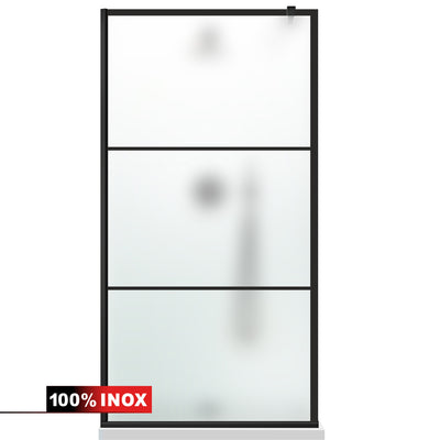 Paravan dus Walk-in, Perete dus  Negru, #Mat #Matt