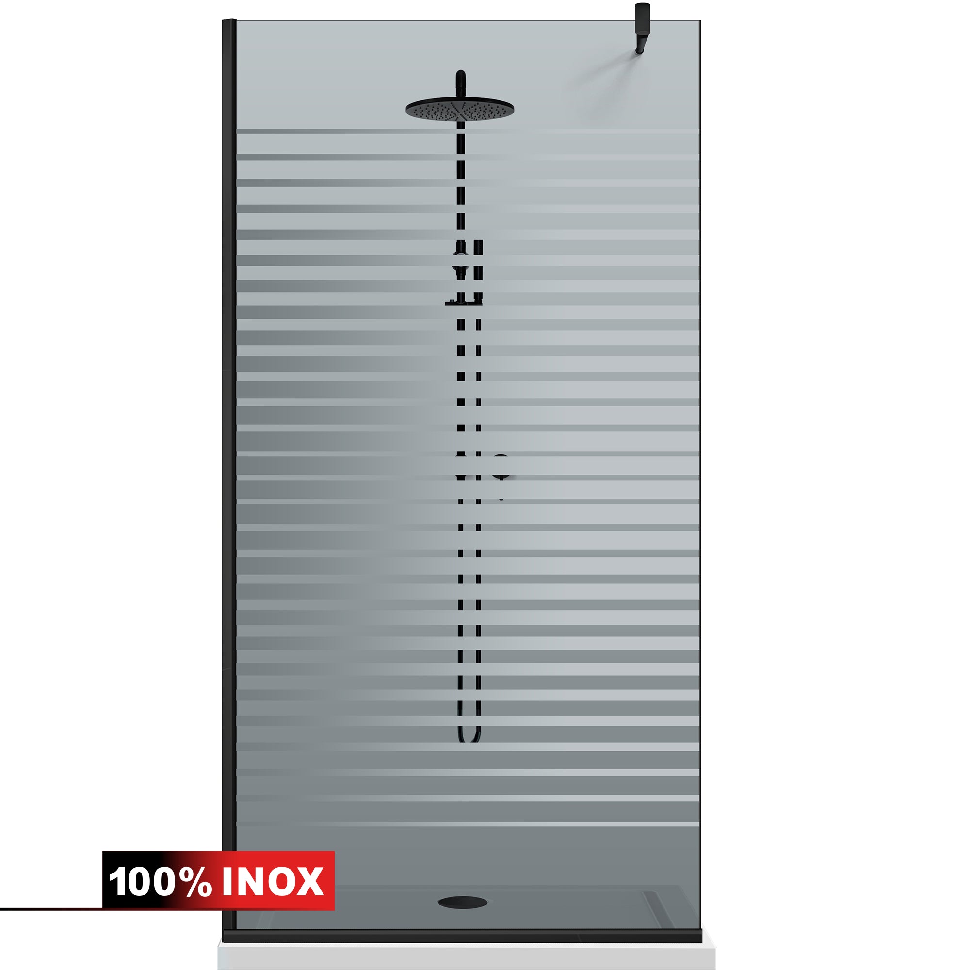 Paravan dus Walk-in, Perete dus  Negru, #Gri #Szürke