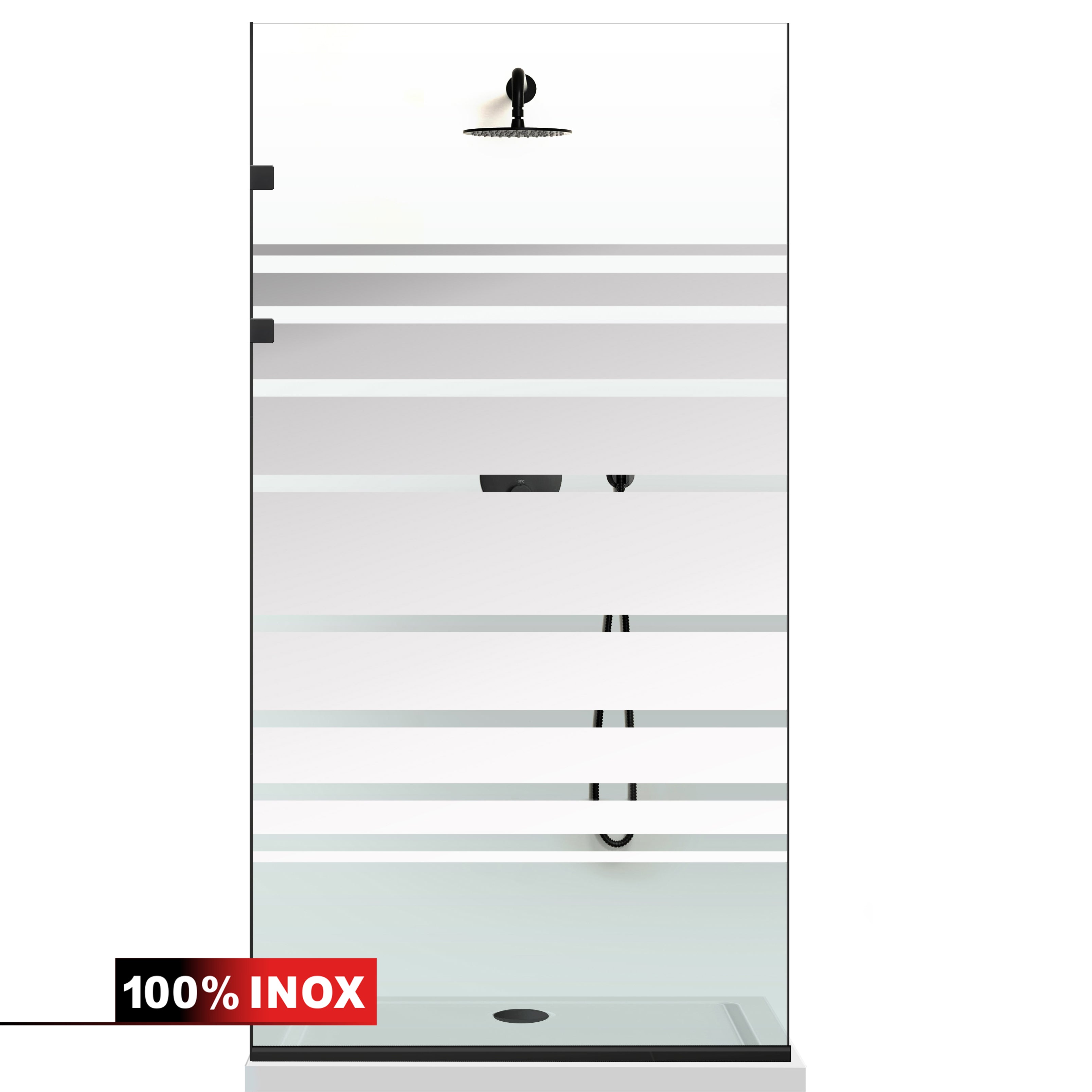 Paravan dus Walk-in, Perete dus Inox, negru mat, #Clara #Víztiszta
