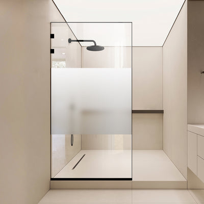 Paravan dus Walk-in, Perete dus Inox, negru mat, #Clara #Víztiszta