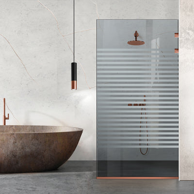 Paravan dus Walk-in, Perete dus Inox, cupru #Gri