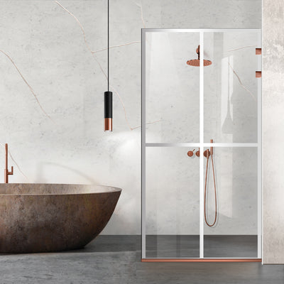 Paravan dus Walk-in, Perete dus Inox, negru mat, #Clara #Víztiszta