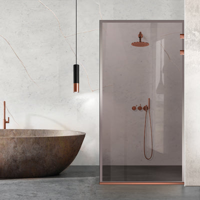 Paravan dus Walk-in, Perete dus Inox, cupru #Bronz