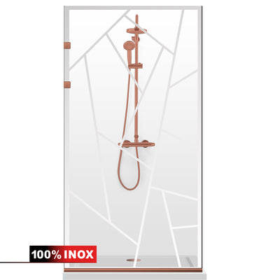 Paravan dus Walk-in, Perete dus Inox, negru mat, #Clara #Víztiszta