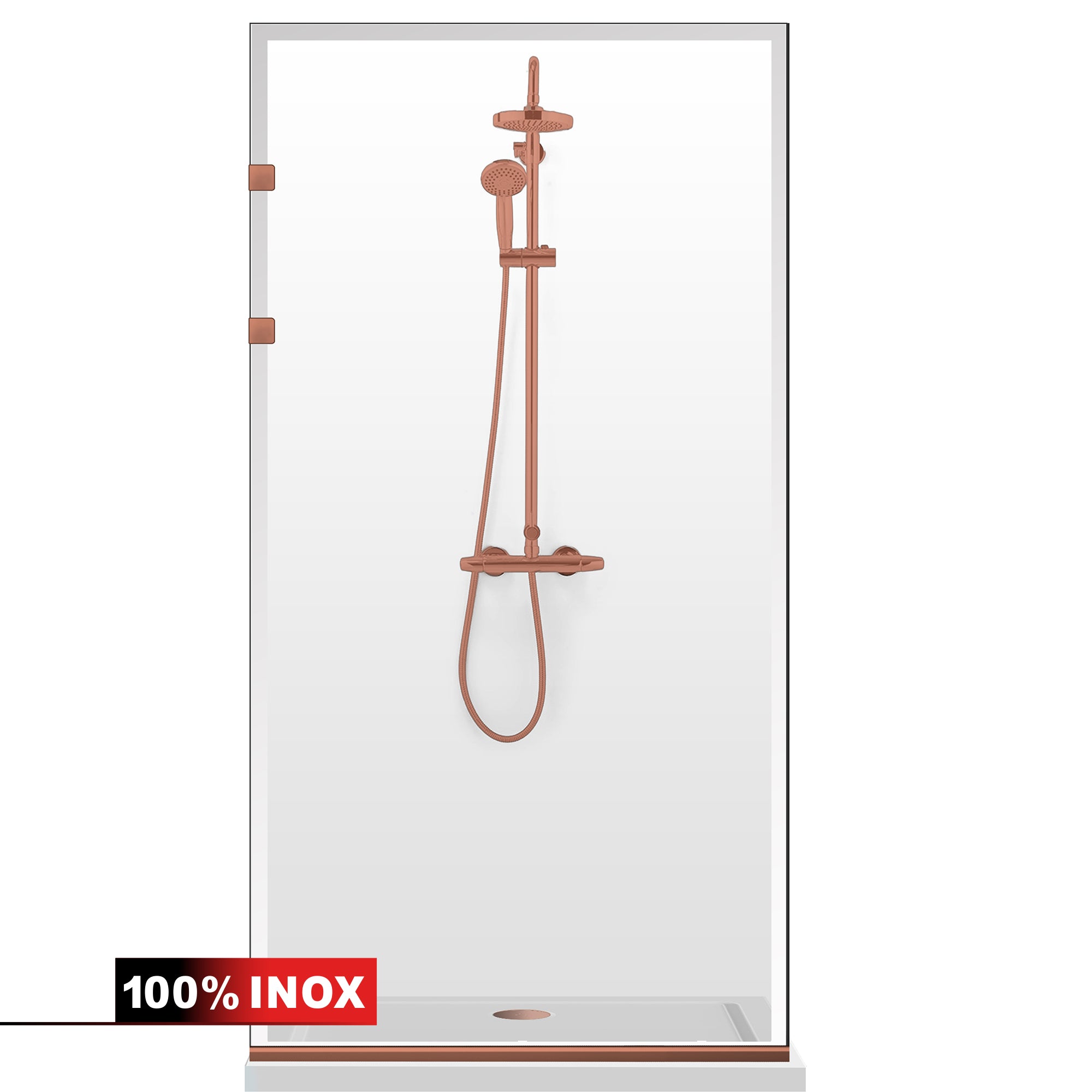 Paravan dus Walk-in, Perete dus Inox, negru mat, #Clara #Víztiszta