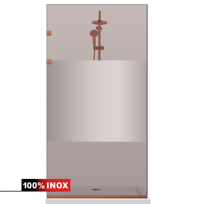 Paravan dus Walk-in, Perete dus Inox, cupru #Bronz