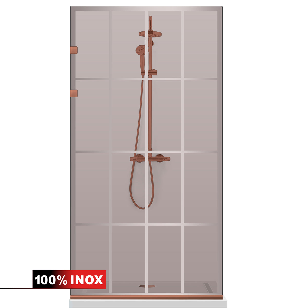 Parois de Douche Walk-in, Paroi de douche en Acciaio inox, cuivre #Bronzo