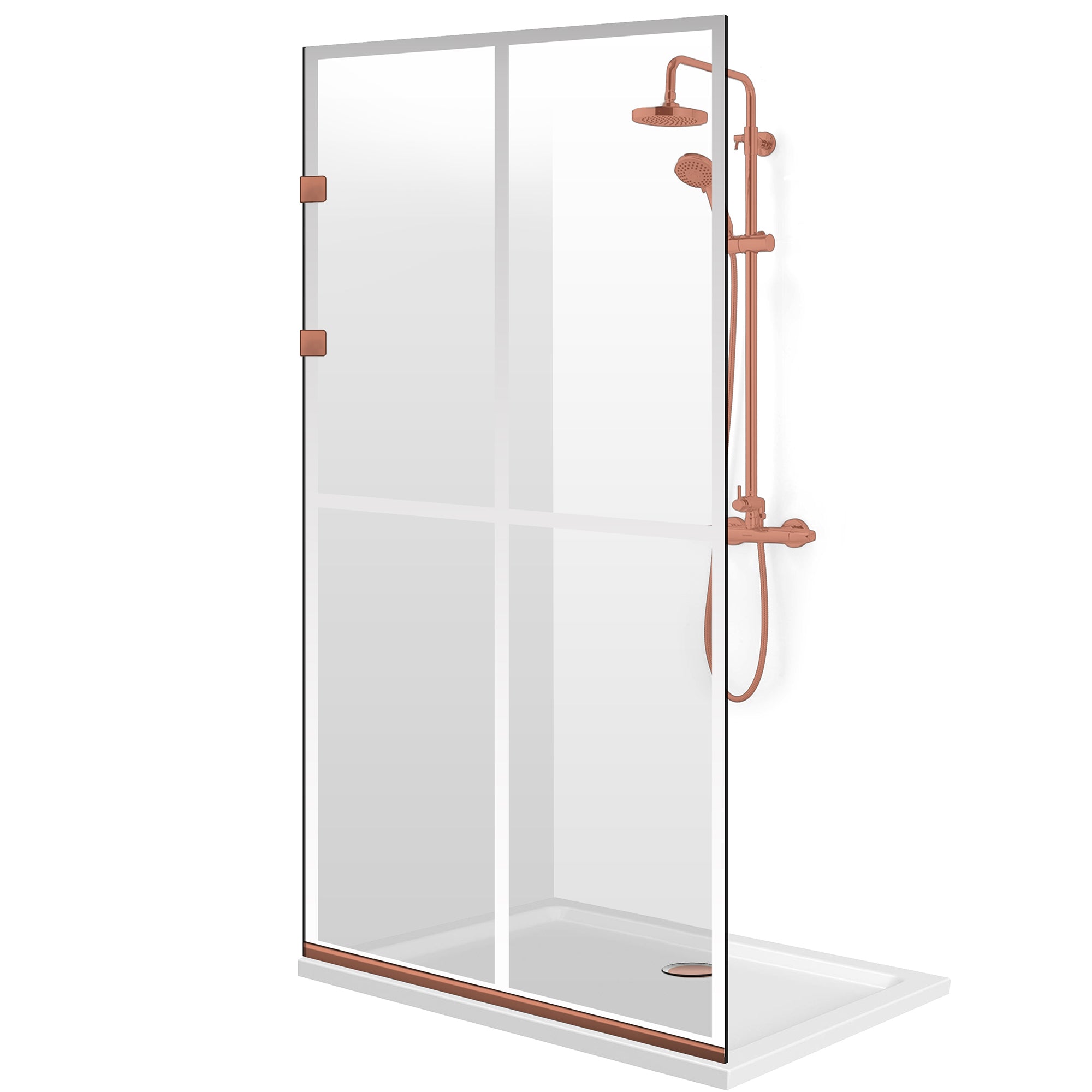Paravan dus Walk-in, Perete dus Inox, negru mat, #Clara #Víztiszta