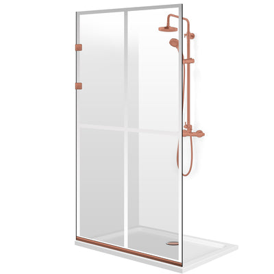 Paravan dus Walk-in, Perete dus Inox, negru mat, #Clara #Víztiszta