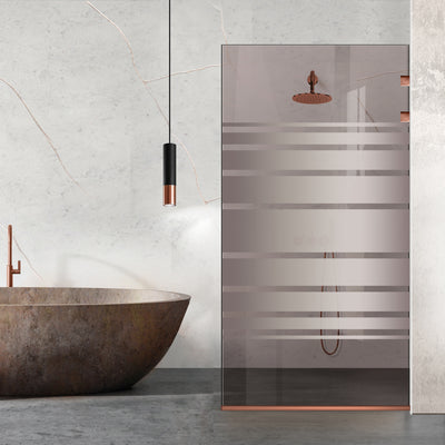 Paravan dus Walk-in, Perete dus Inox, cupru #Bronz