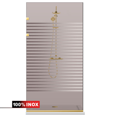 Paravan dus Walk-in, Perete dus Inox, auriu #Bronz