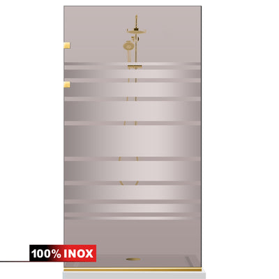 Paravan dus Walk-in, Perete dus Inox, auriu #Bronz